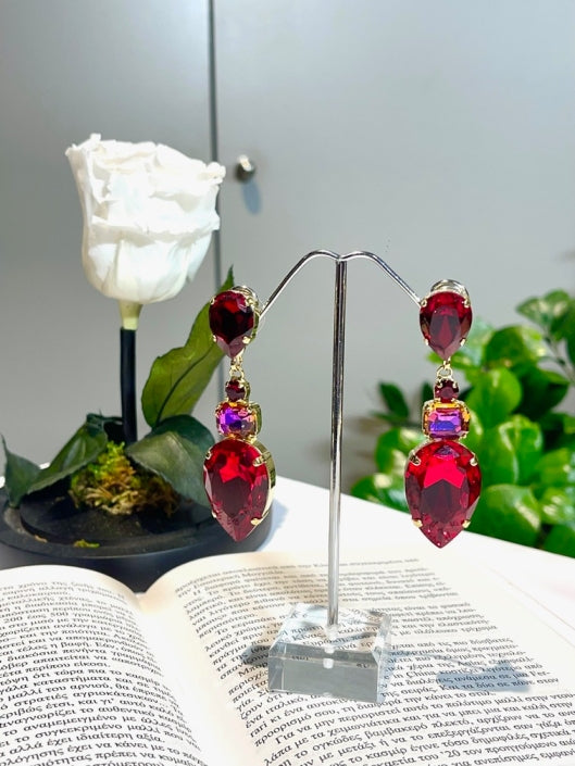 ΣΚΟΥΛΑΡΙΚΙΑ ΚΡΕΜΑΣΤΑ ΚΟΚΚΙΝΑ ΜΕ ΣΧΗΜΑΤΑ - Vesta Donna