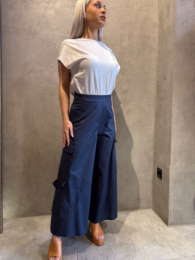 VIKTORIA PANTS BLUE - Vesta Donna