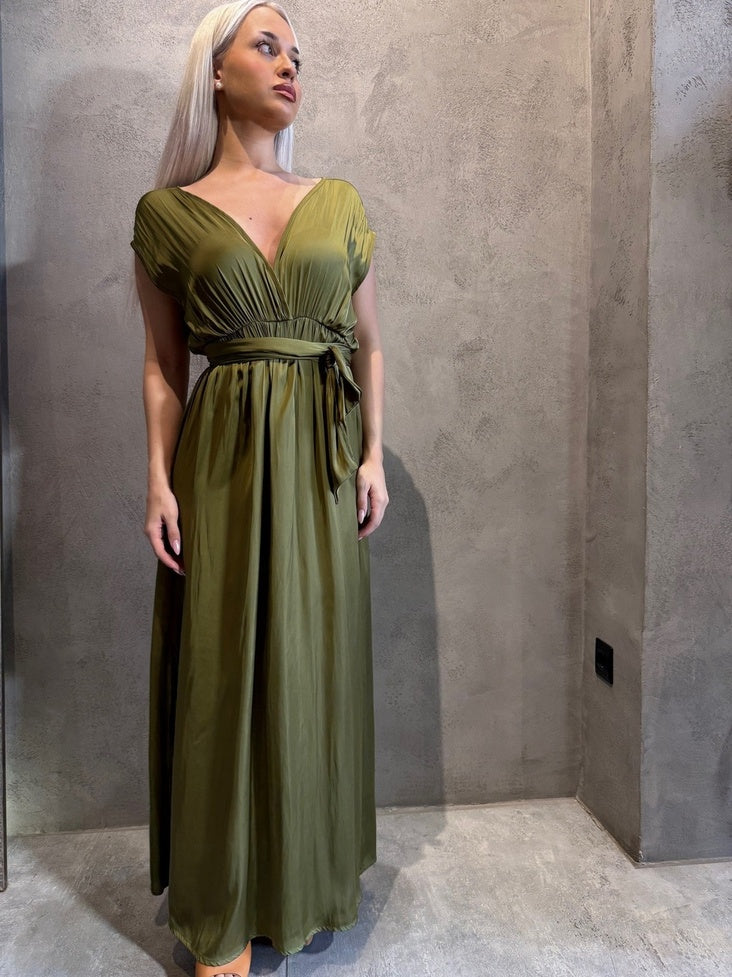 BRITANY DRESS OLIVE - Vesta Donna