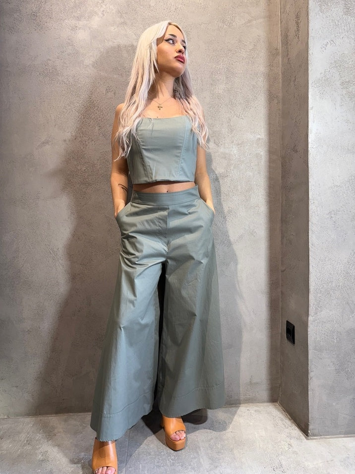 VIKTORIA BUSTIER TOP KHAKI - Vesta Donna