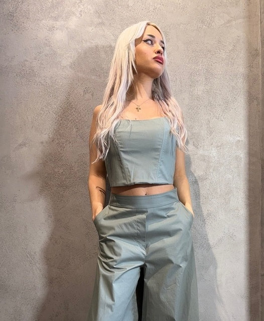 VIKTORIA BUSTIER TOP KHAKI - Vesta Donna