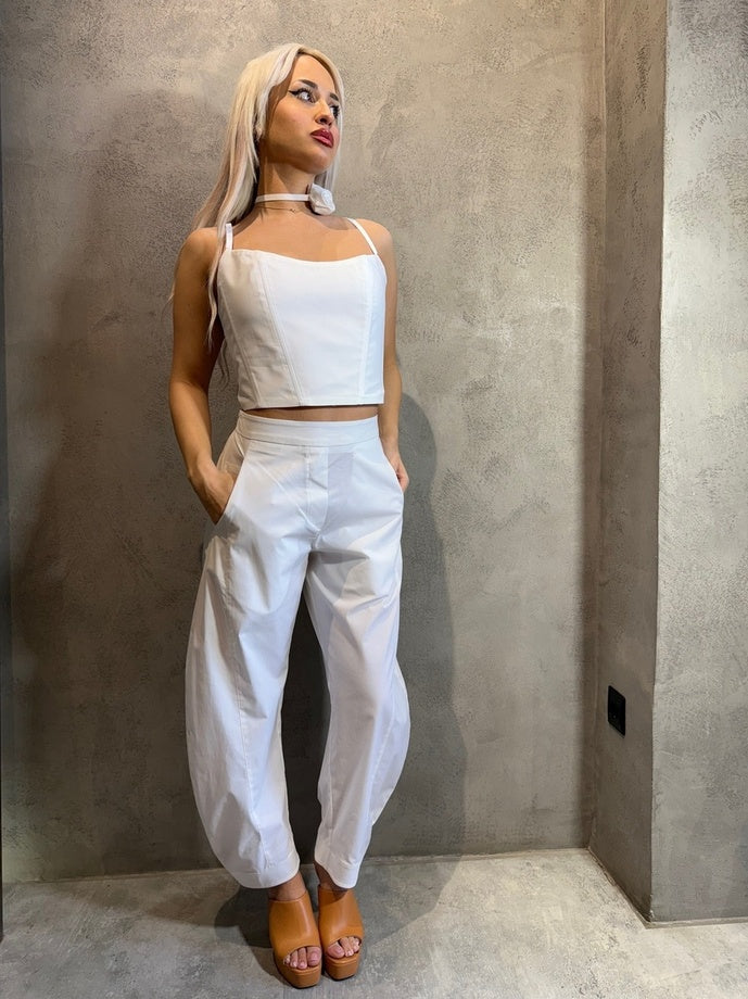 VIKTORIA BUSTIER TOP WHITE - Vesta Donna