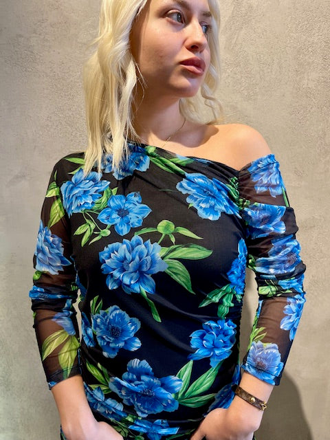 SECRET GARDEN DRESS BLUE - Vesta Donna