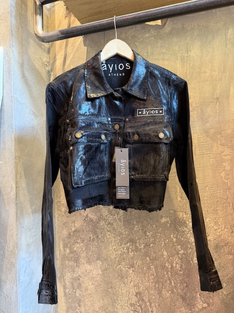 INDY JACKET BLACK FOIL - Vesta Donna