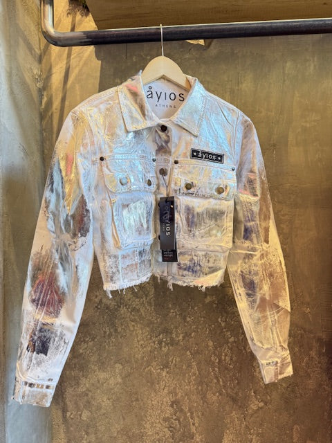 ATHENA JACKET WHITE FOIL - Vesta Donna