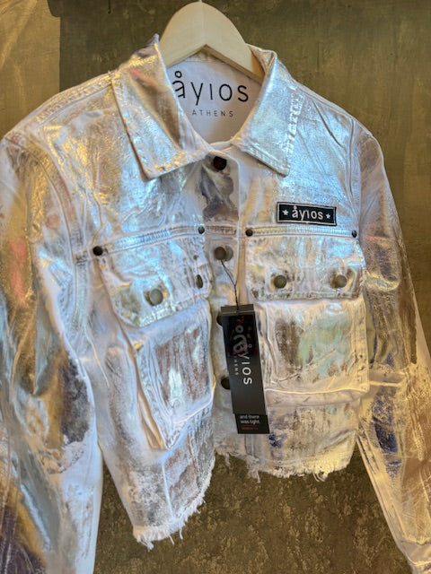 ATHENA JACKET WHITE FOIL - Vesta Donna