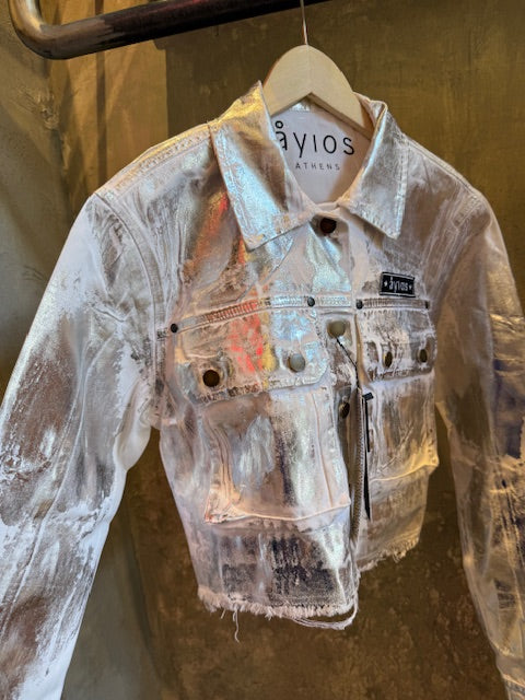 ATHENA JACKET WHITE FOIL - Vesta Donna