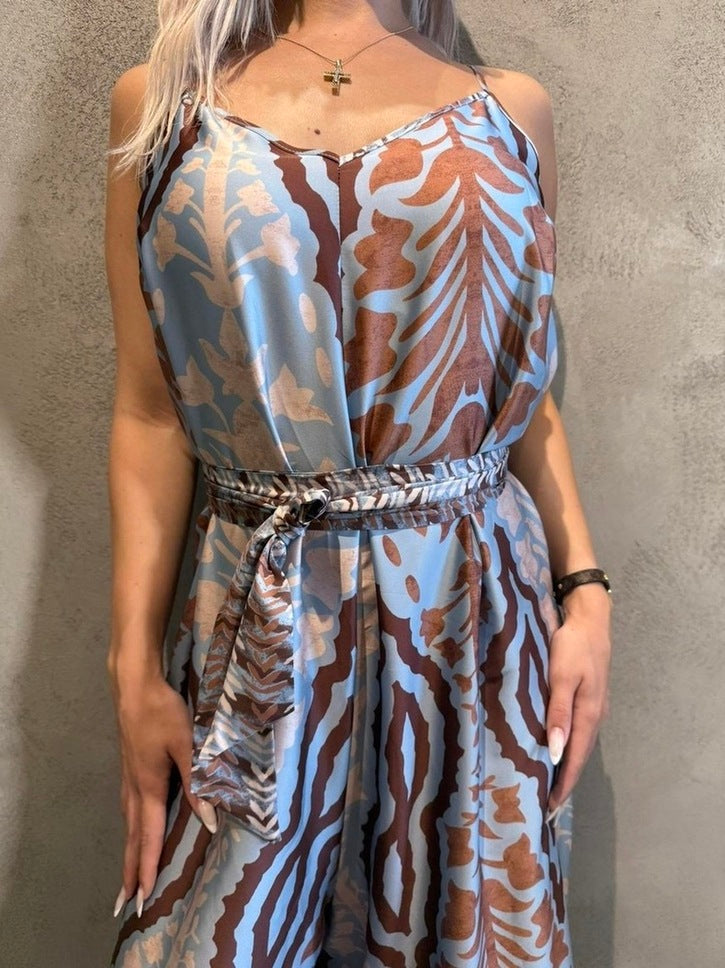 ISLA JUMPSUIT BROWN BLUE