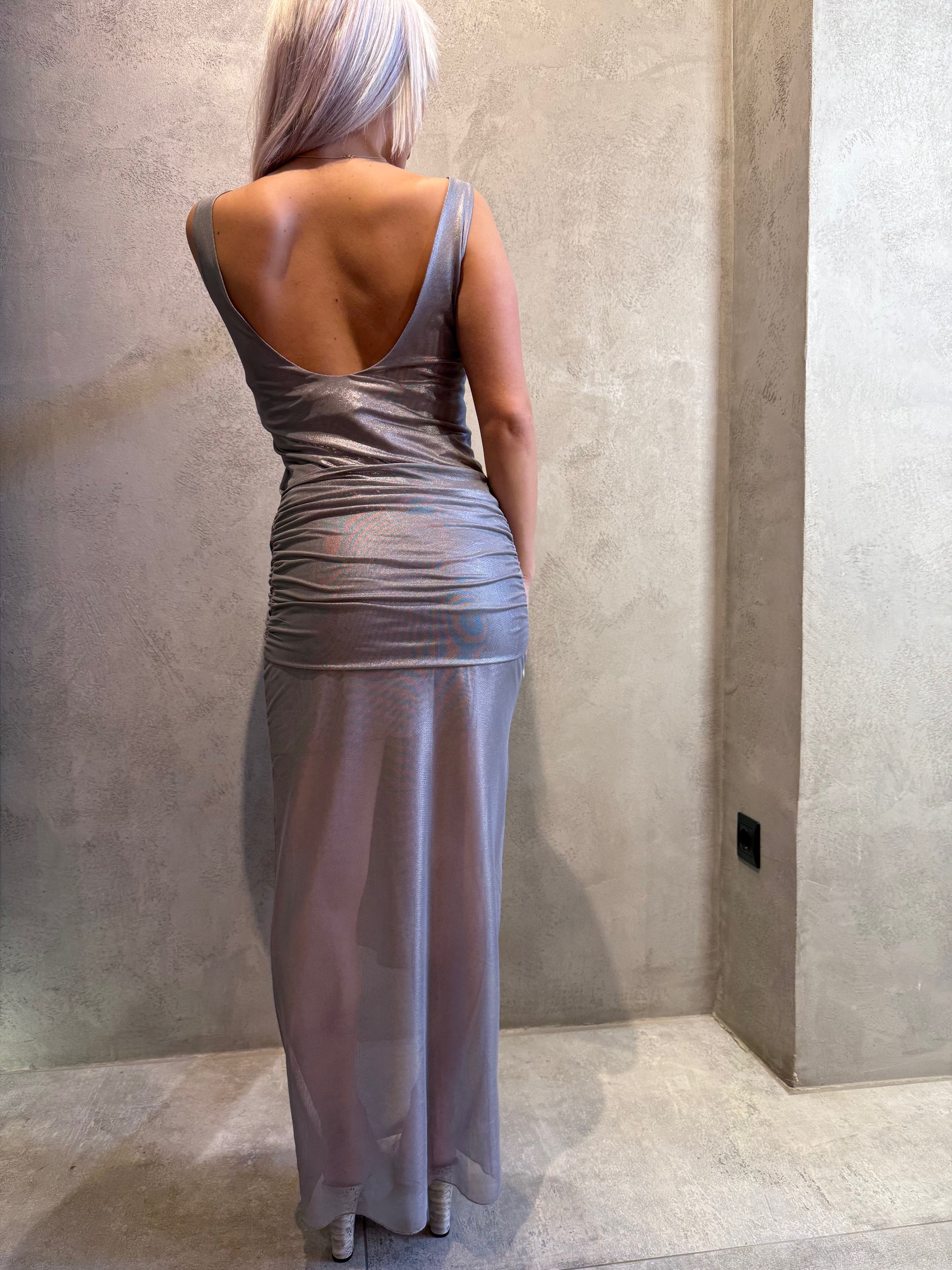 NETA DRESS SILVER - Vesta Donna