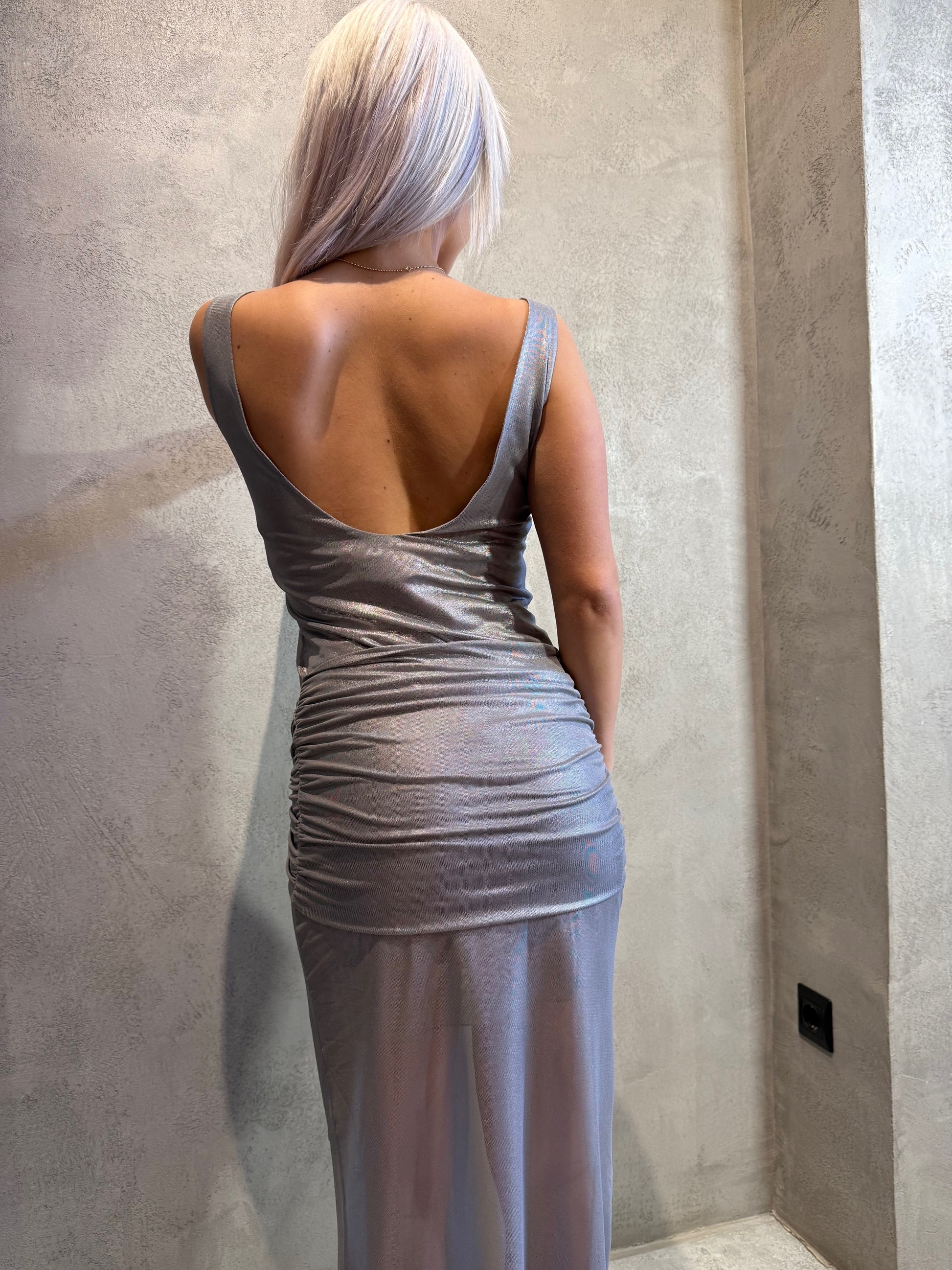NETA DRESS SILVER - Vesta Donna