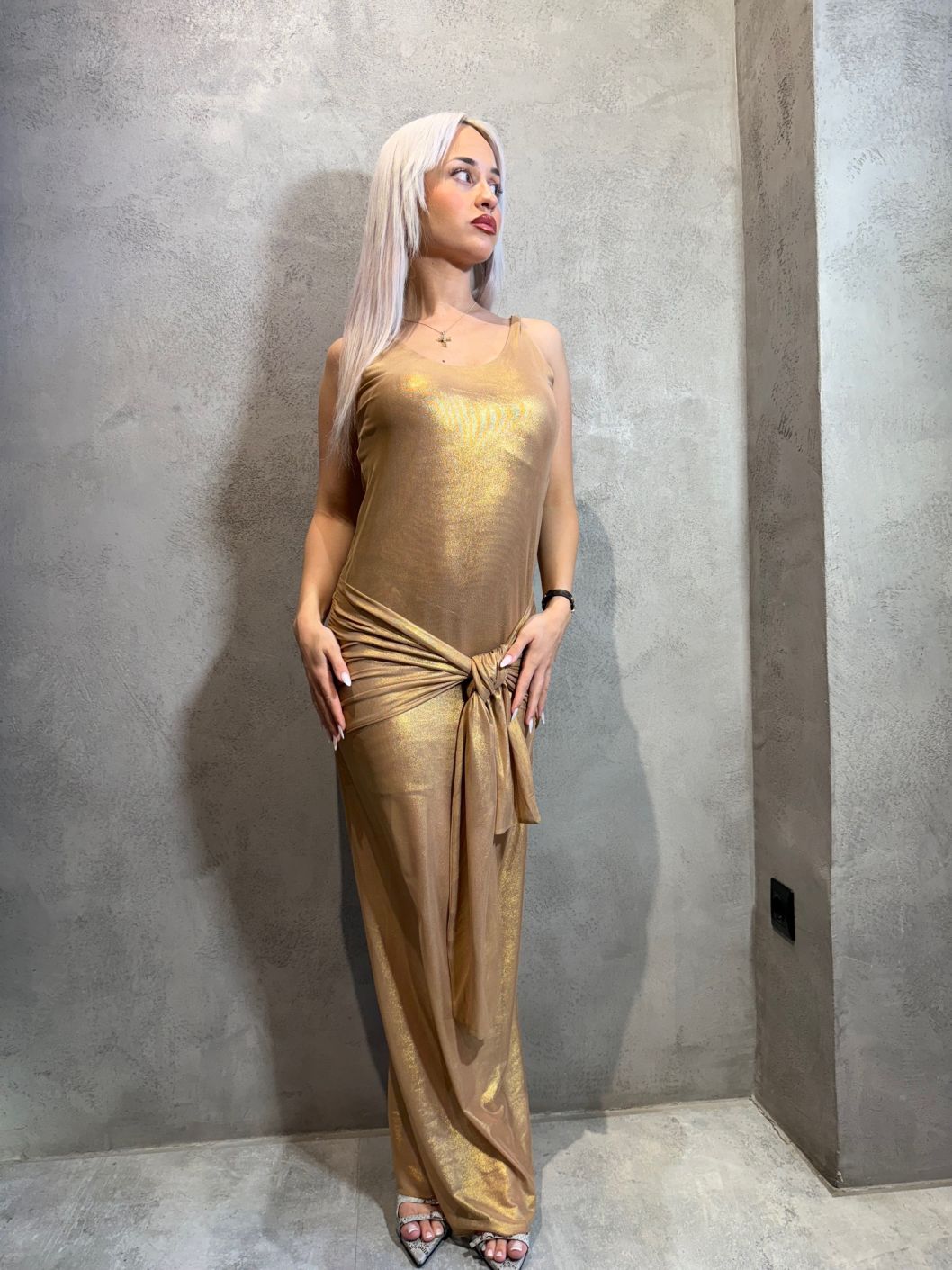 NETA DRESS GOLD - Vesta Donna