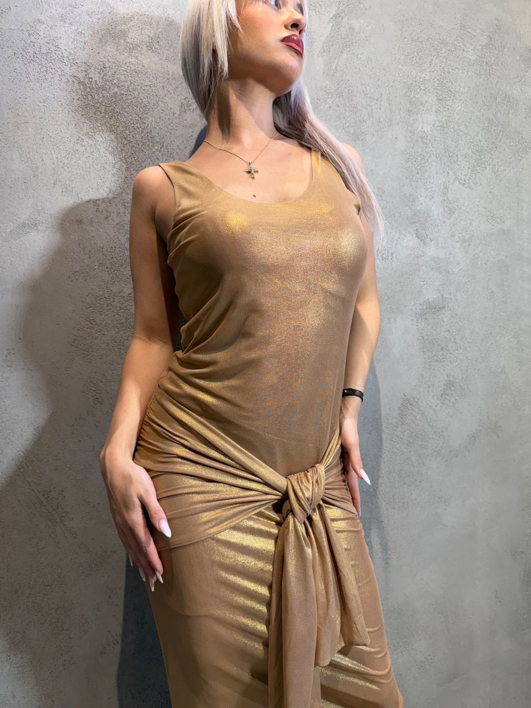 NETA DRESS GOLD - Vesta Donna