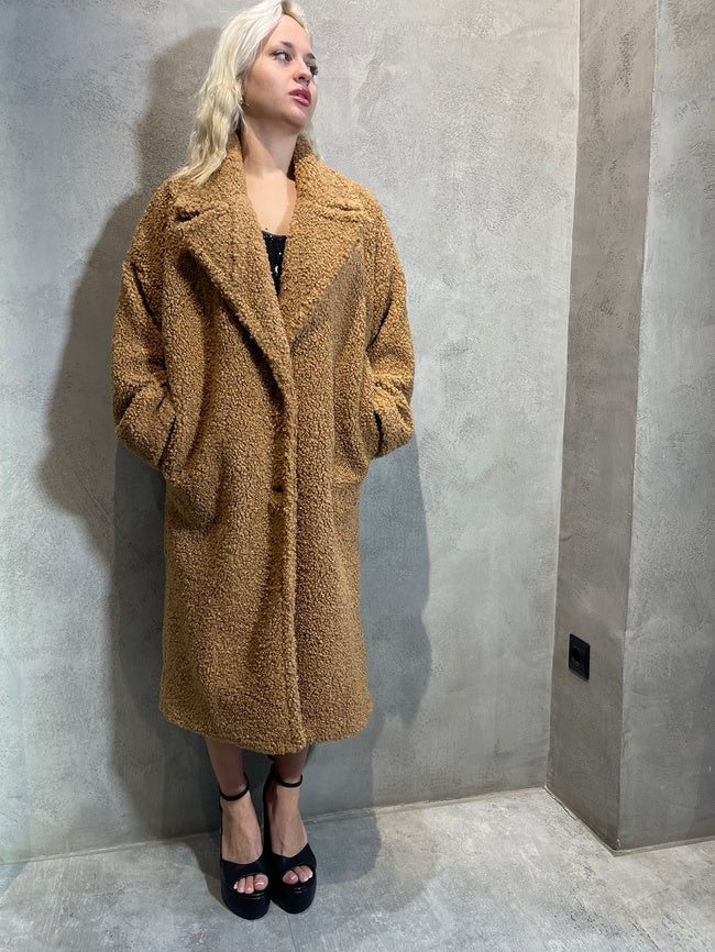 JESSIE TEDDY COAT CAMEL - Vesta Donna