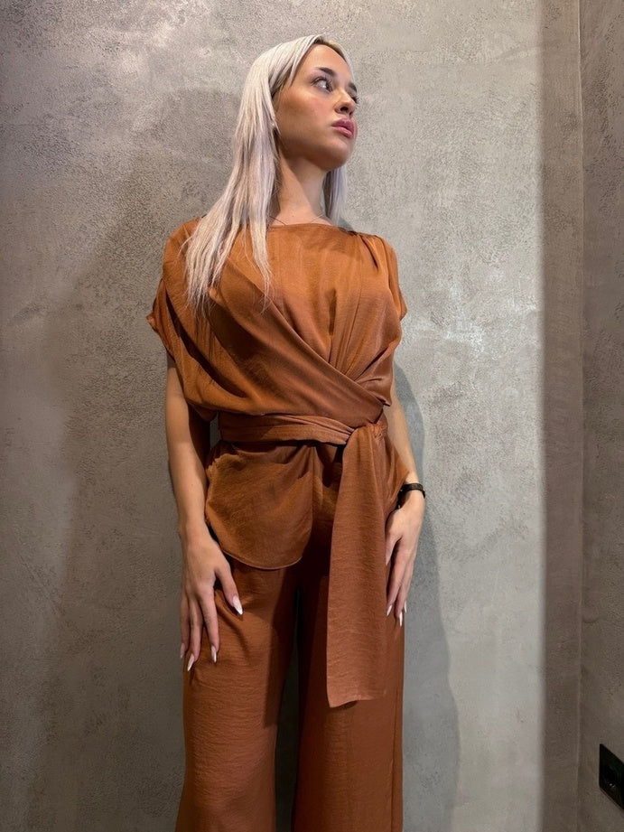 ELIDA TOP BROWN - Vesta Donna