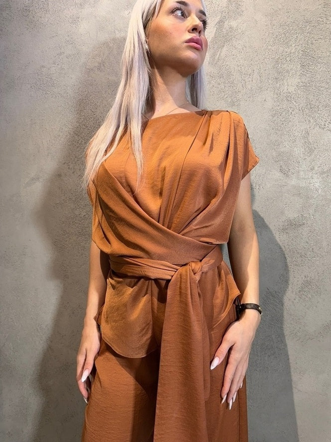ELIDA TOP BROWN - Vesta Donna
