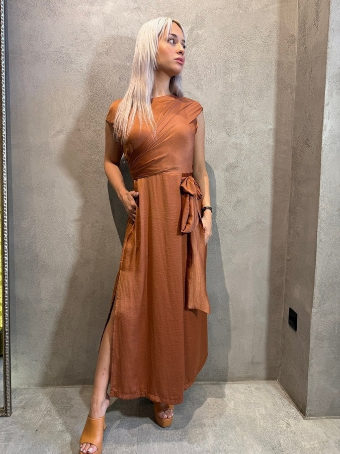 STELLA DRESS BROWN - Vesta Donna