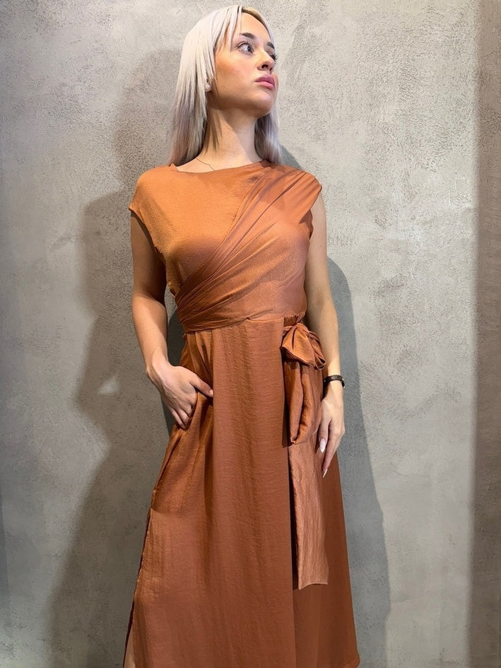 STELLA DRESS BROWN - Vesta Donna