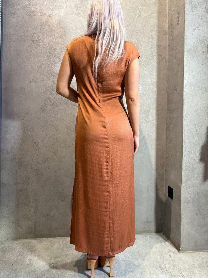 STELLA DRESS BROWN - Vesta Donna