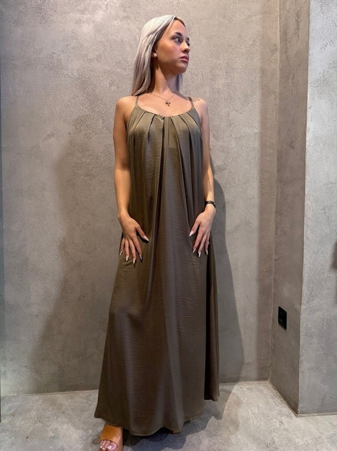 MACEY DRESS KHAKI - Vesta Donna