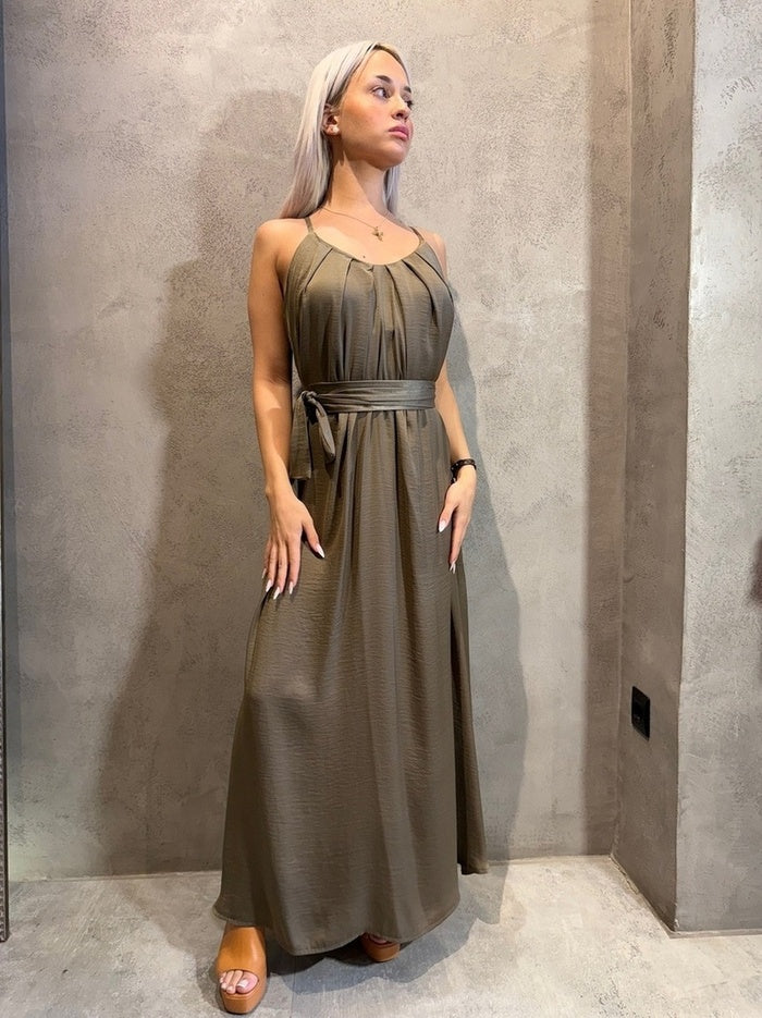 MACEY DRESS KHAKI - Vesta Donna