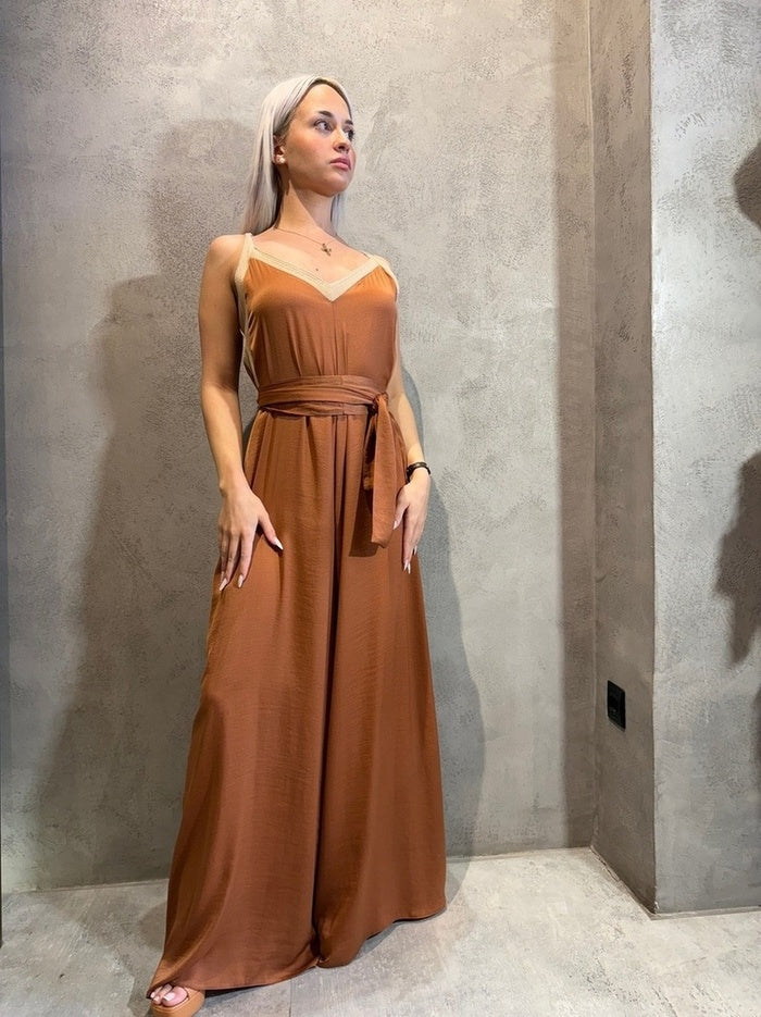 BRANDY JUMPSUIT BROWN - Vesta Donna