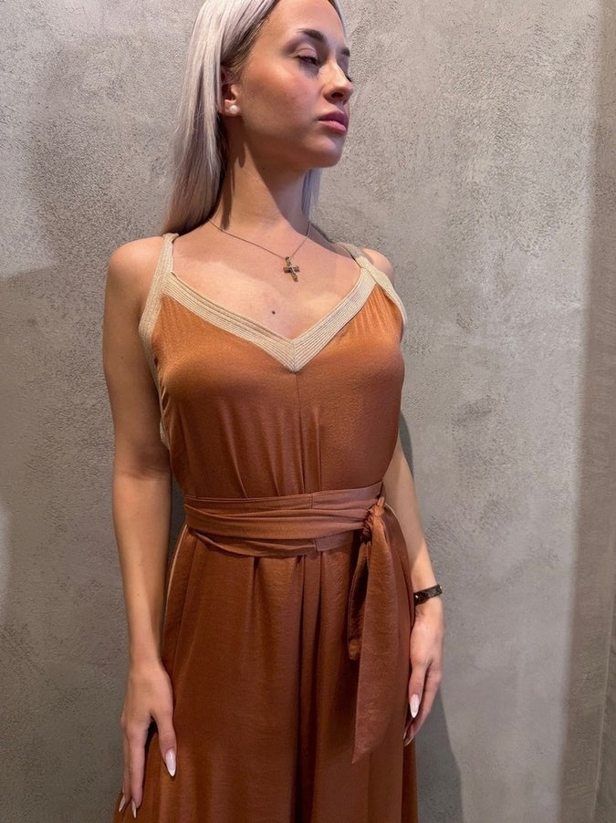 BRANDY JUMPSUIT BROWN - Vesta Donna