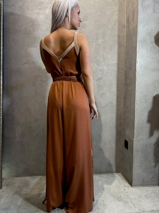 BRANDY JUMPSUIT BROWN - Vesta Donna