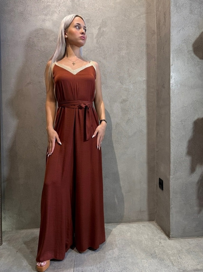 BRANDY JUMPSUIT CHOCOLATE - Vesta Donna