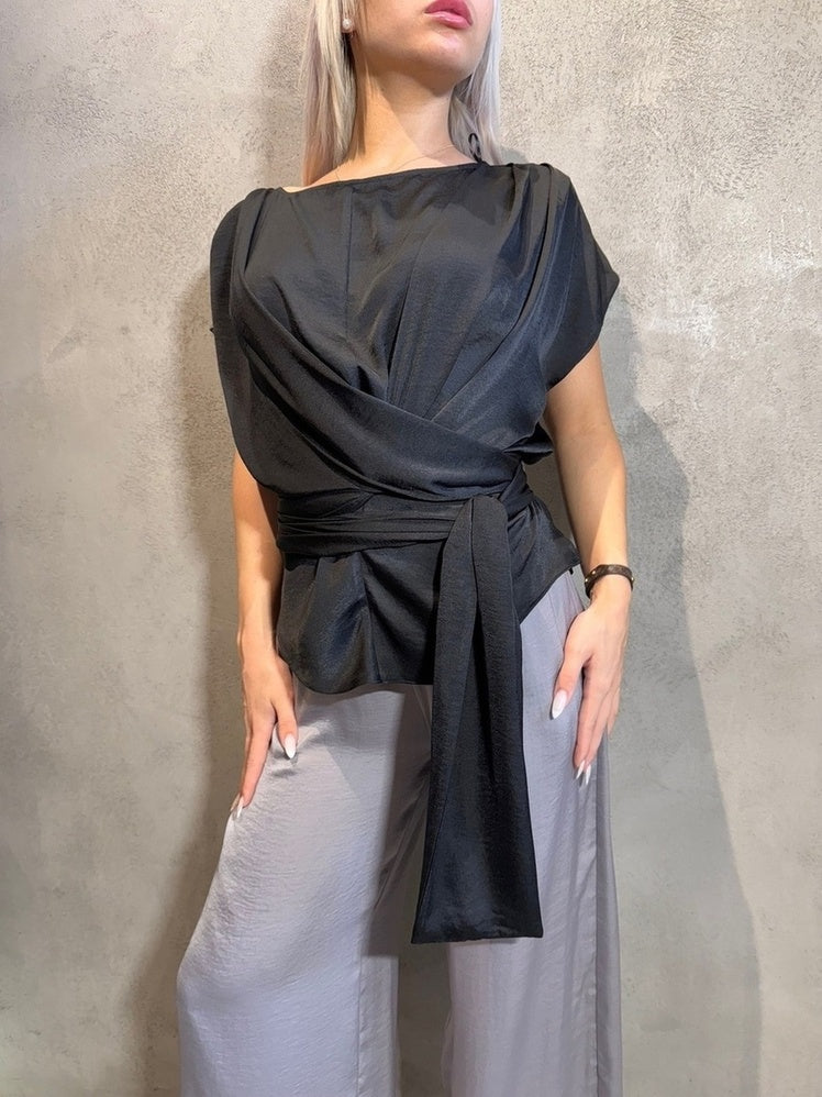 ELIDA TOP BLACK - Vesta Donna