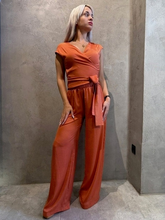 JANE WRAP TOP PAPRIKA - Vesta Donna