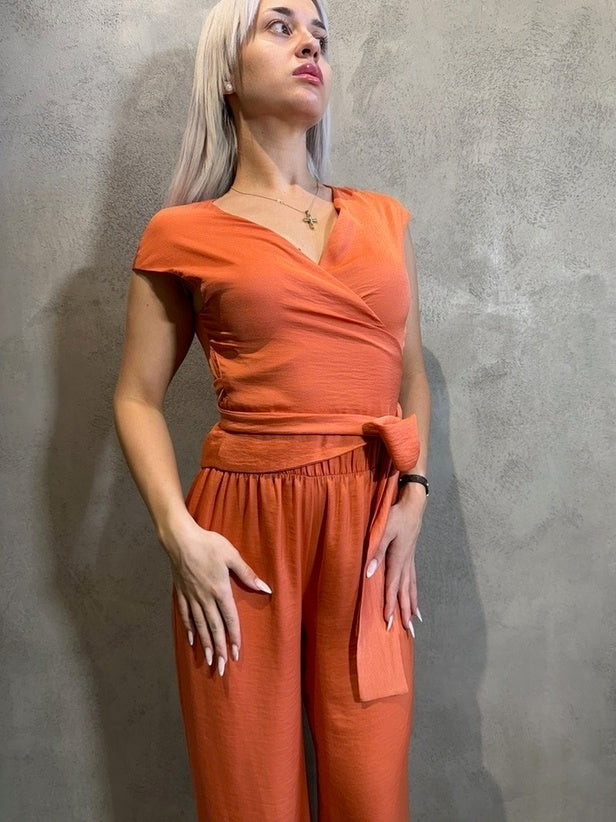 JANE WRAP TOP PAPRIKA - Vesta Donna
