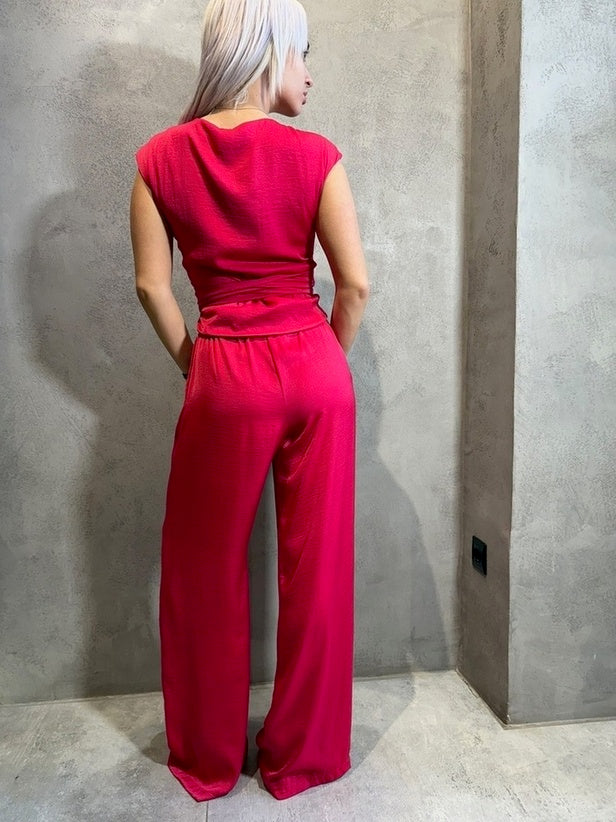 JANE WRAP TOP FUSCHIA - Vesta Donna