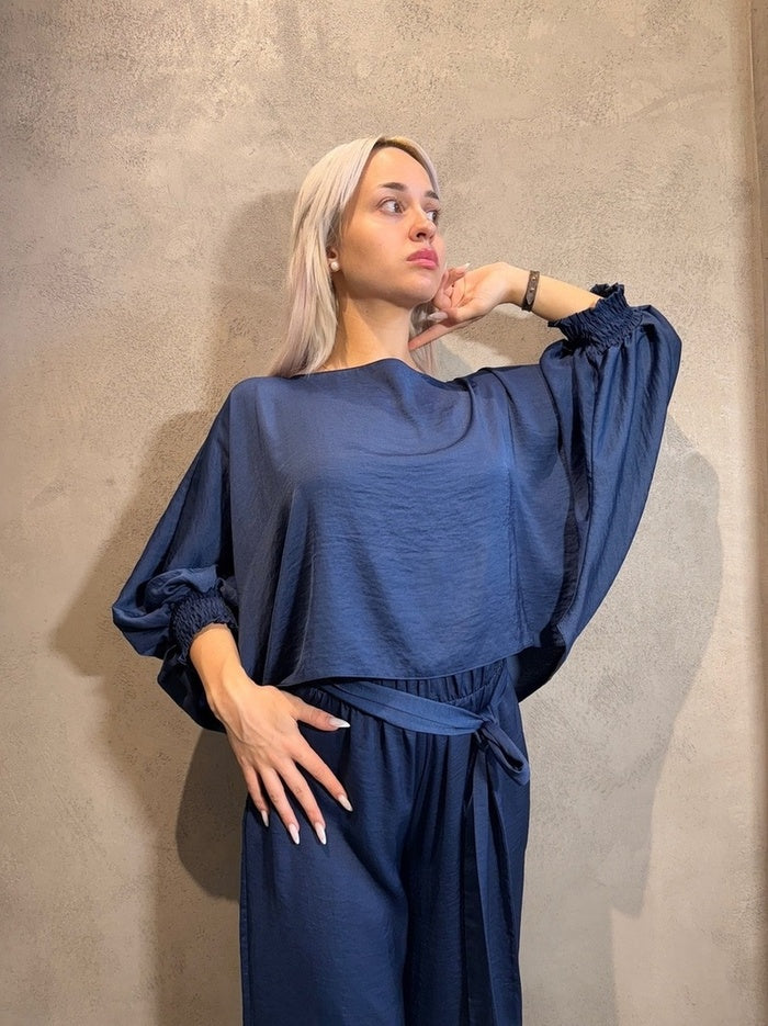 CHEREE PANTS NAVY BLUE - Vesta Donna