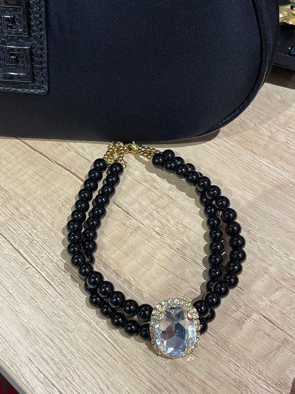 CHOKER ΜΕ ΧΑΝΤΡΕΣ ΚΑΙ ΔΙΑΦΑΝΟ ΣΤΡΑΣ - Vesta Donna