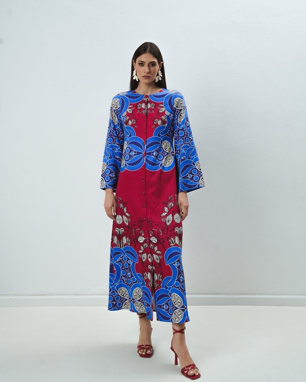 BLUE SWAN LONG DRESS - Vesta Donna