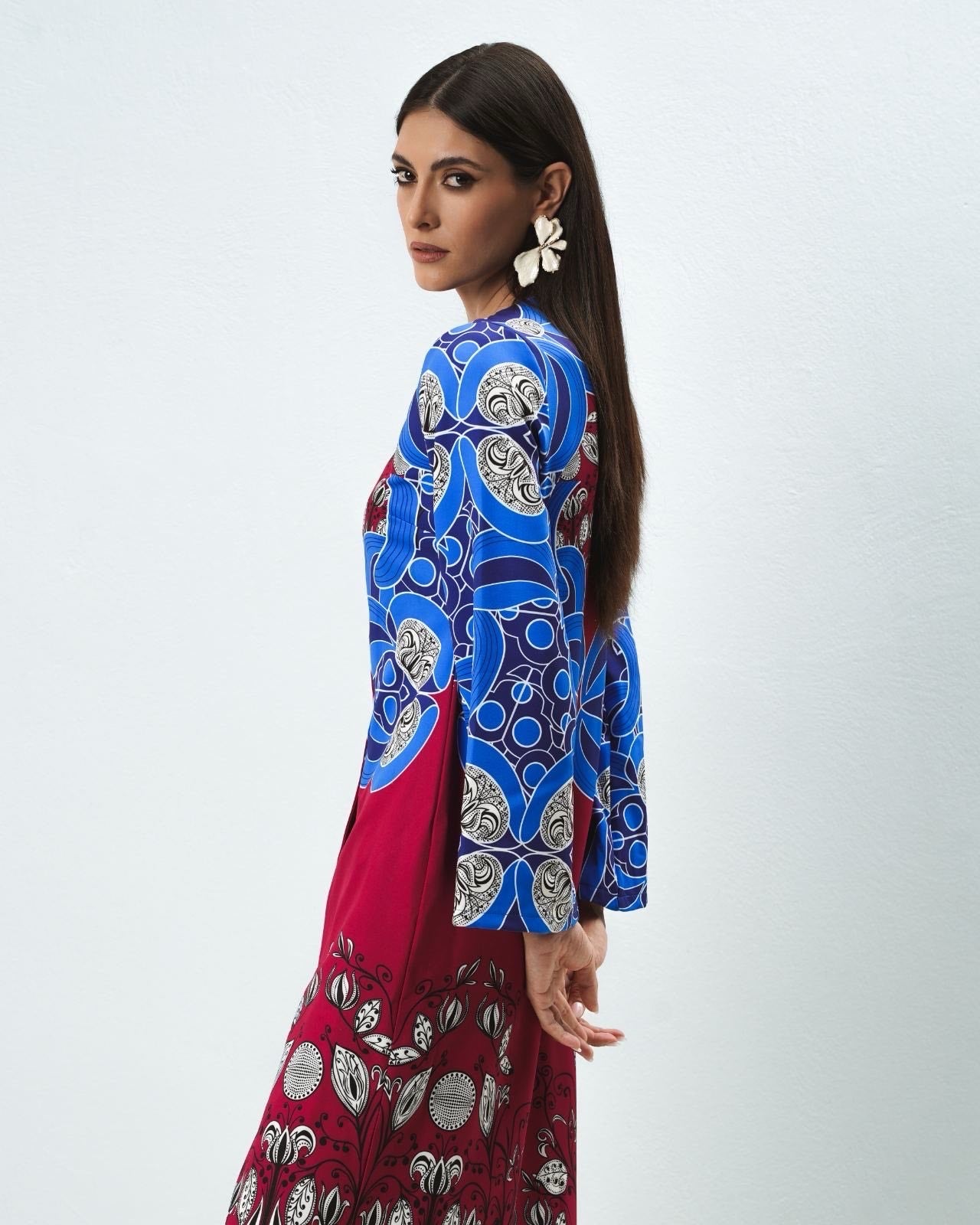 BLUE SWAN LONG DRESS - Vesta Donna