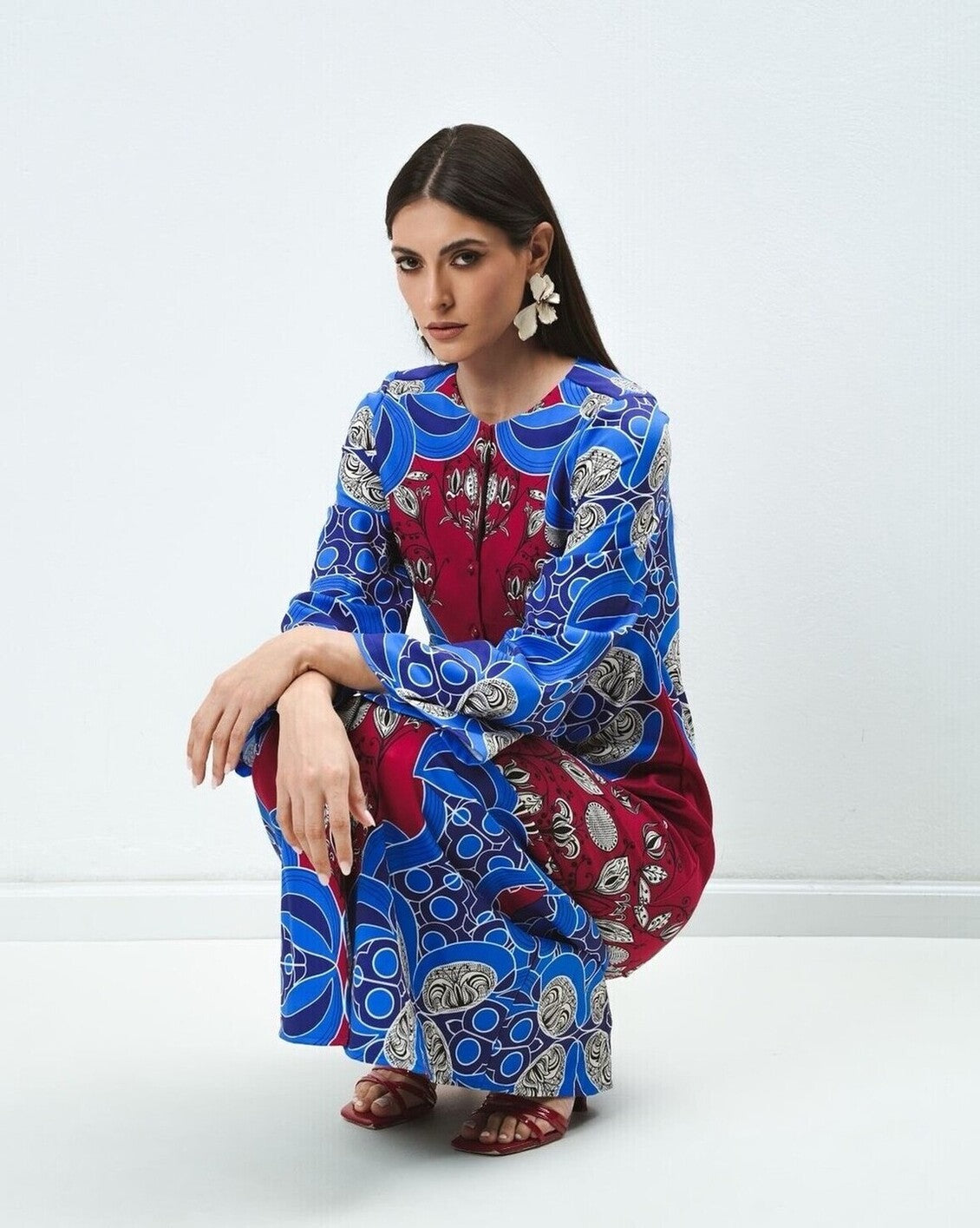 BLUE SWAN LONG DRESS - Vesta Donna