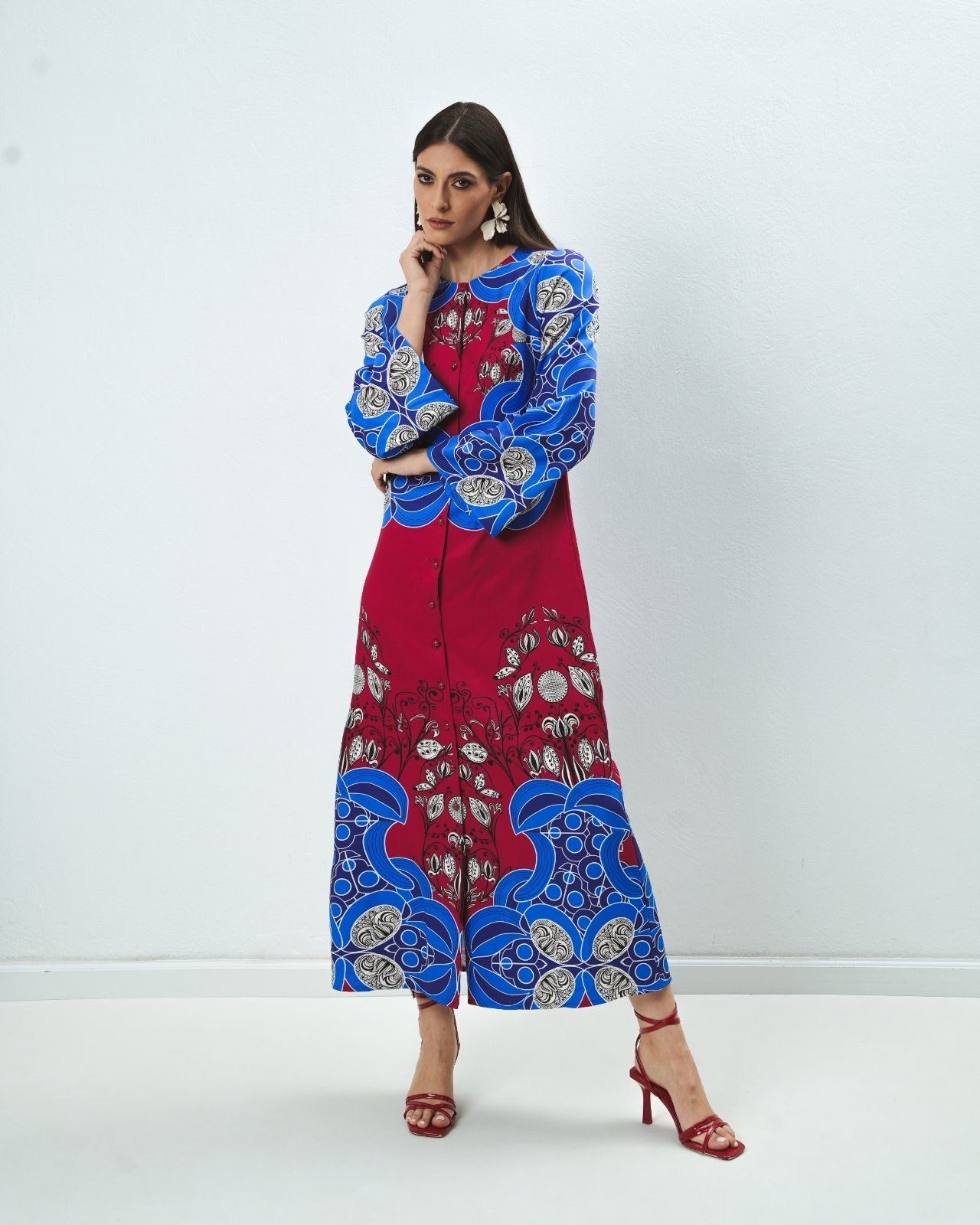 BLUE SWAN LONG DRESS - Vesta Donna