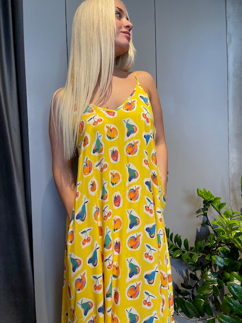 Innocent FRUTTI YELLOW MAXI DRESS - Vesta Donna