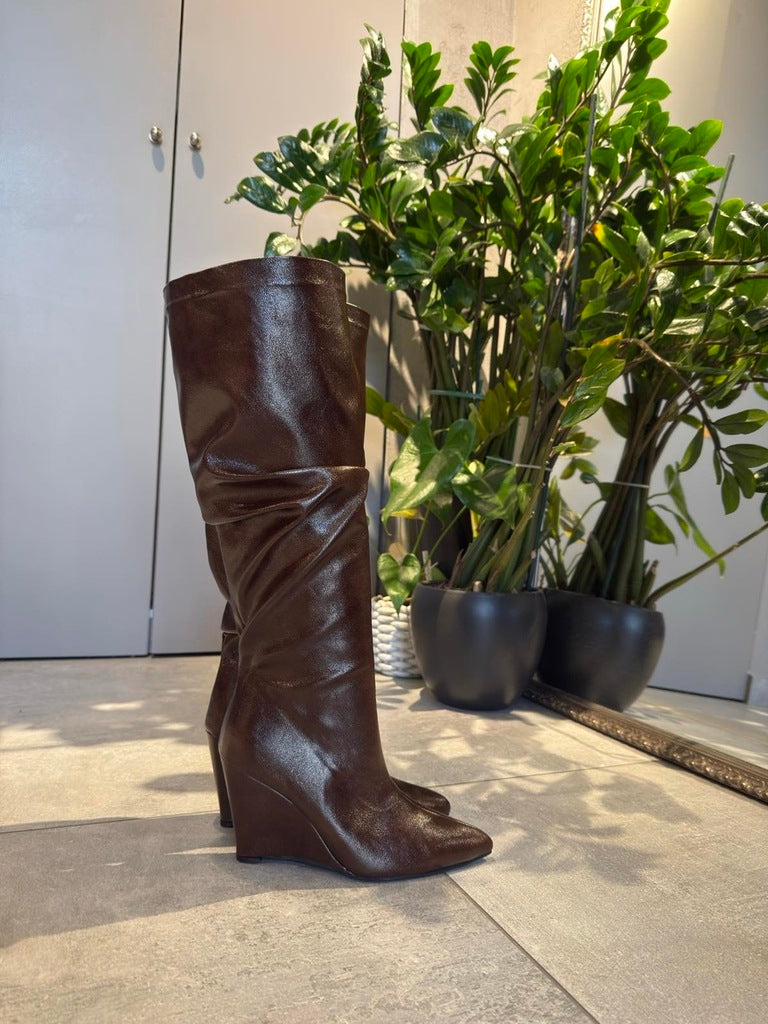 BELINDA KNEE HIGH BOOTS BROWN