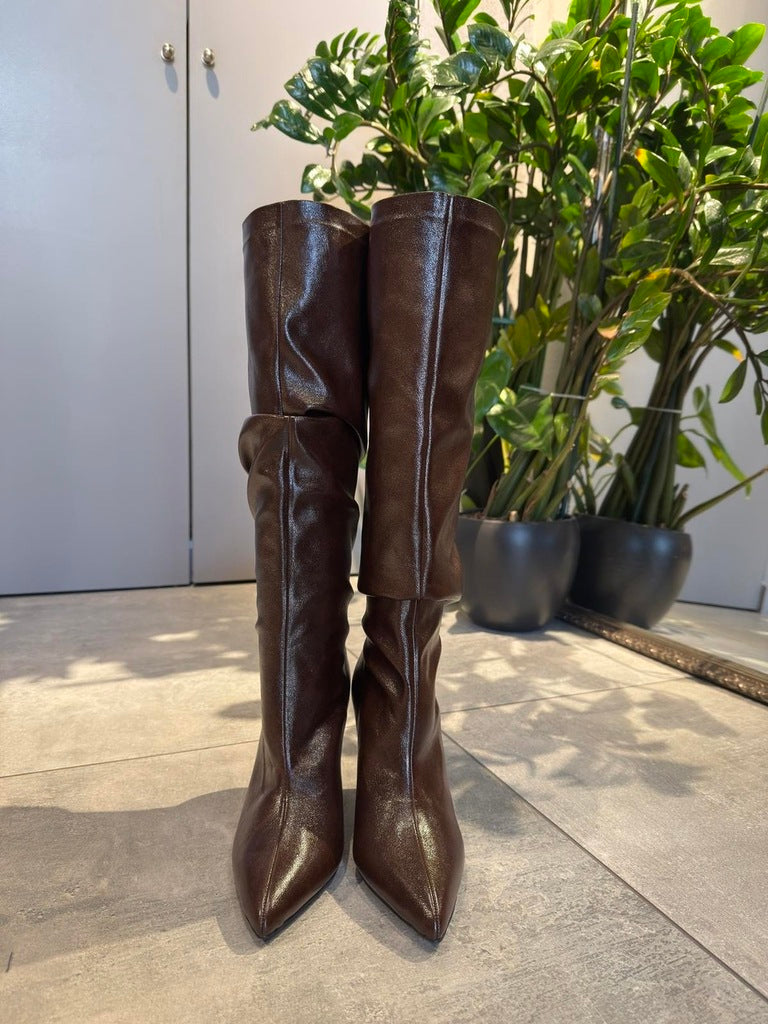 BELINDA KNEE HIGH BOOTS BROWN