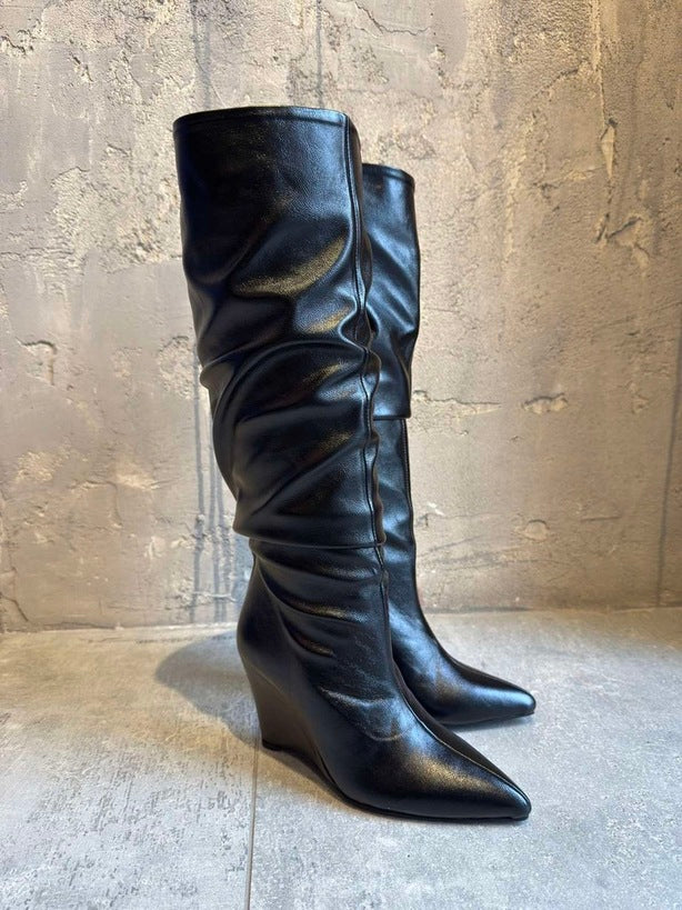 BELINDA KNEE HIGH BOOTS BLACK