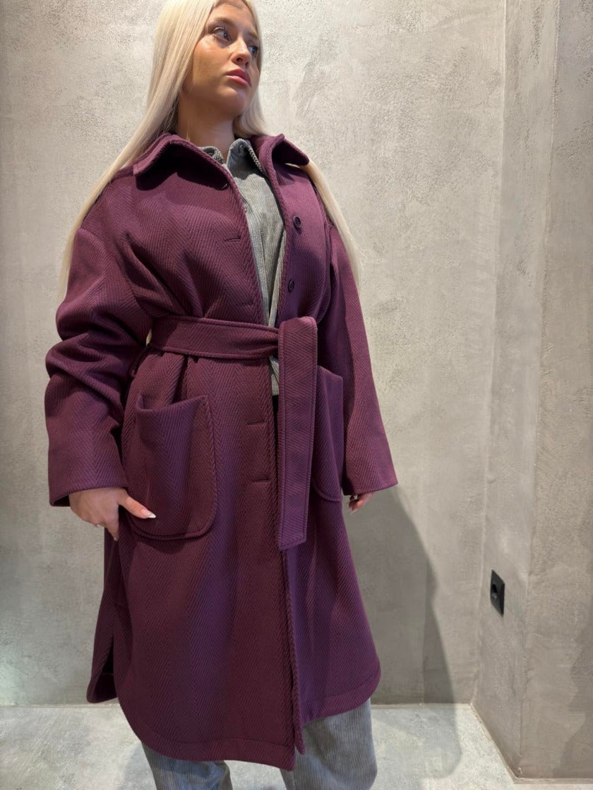 WILLOW COAT BORDEAUX - Vesta Donna