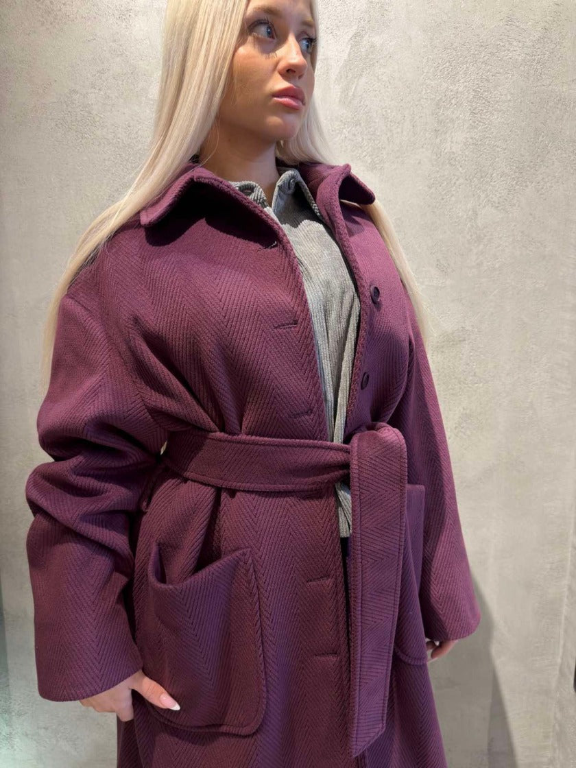 WILLOW COAT BORDEAUX - Vesta Donna