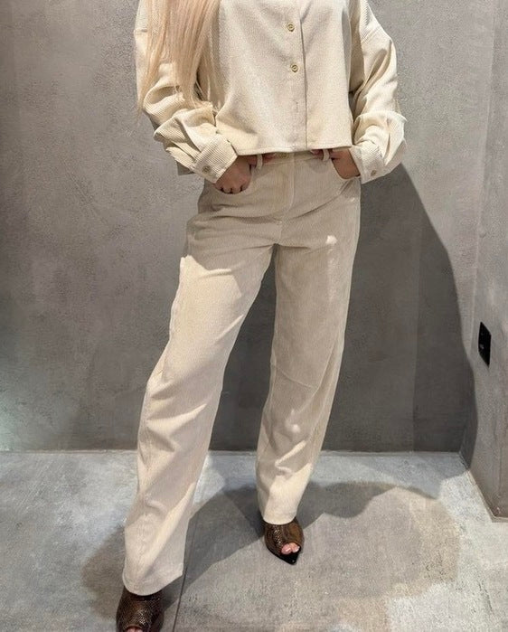 LEANNE PANTS ECRU - Vesta Donna