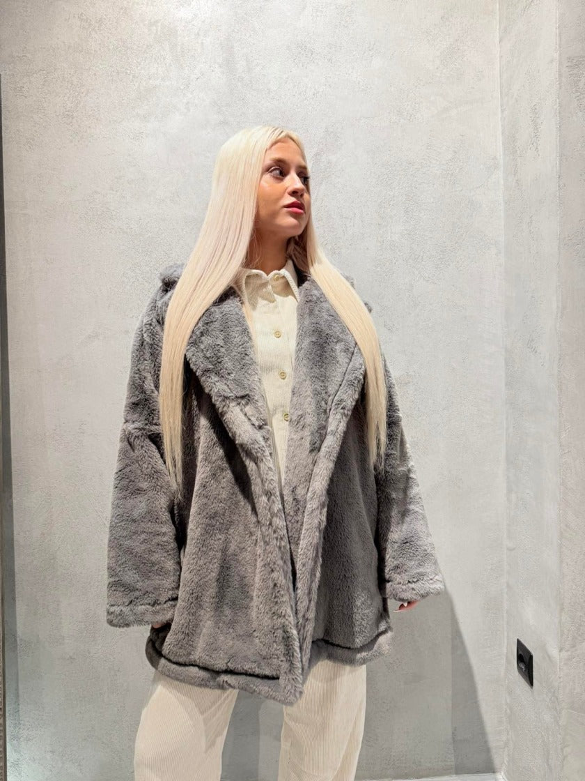 FELICE ECO FUR COAT GREY