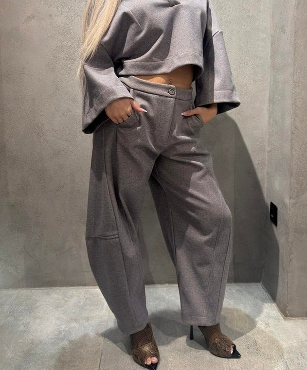 JACKIE FLEECE PANTS GREY - Vesta Donna