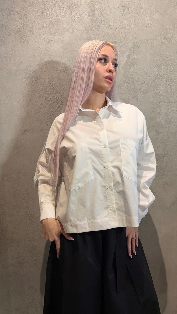 LUCINDA CROPPED SHIRT WHITE - Vesta Donna
