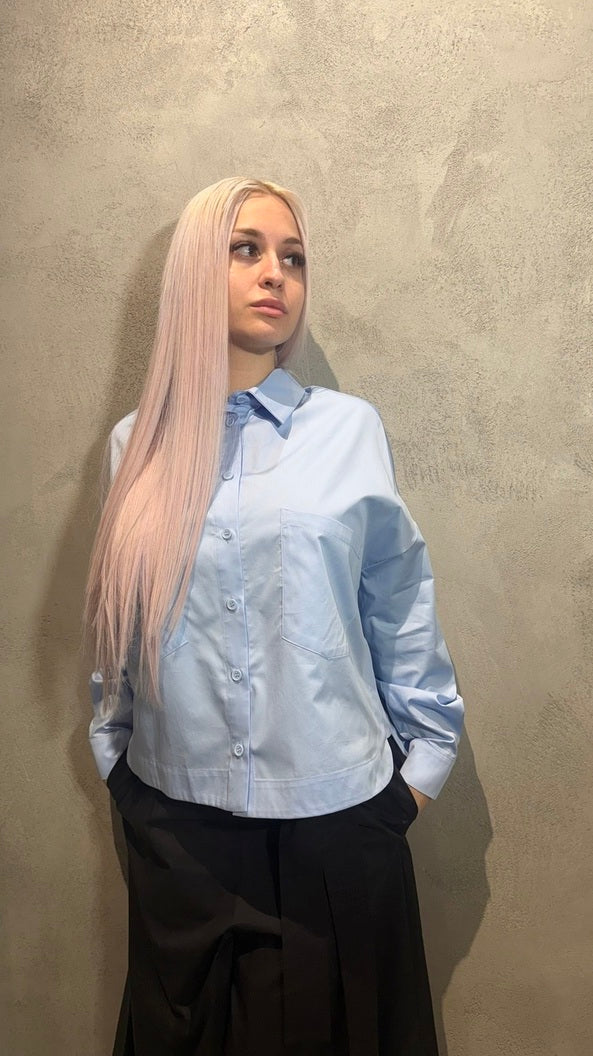 LUCINDA CROPPED SHIRT LIGHT BLUE