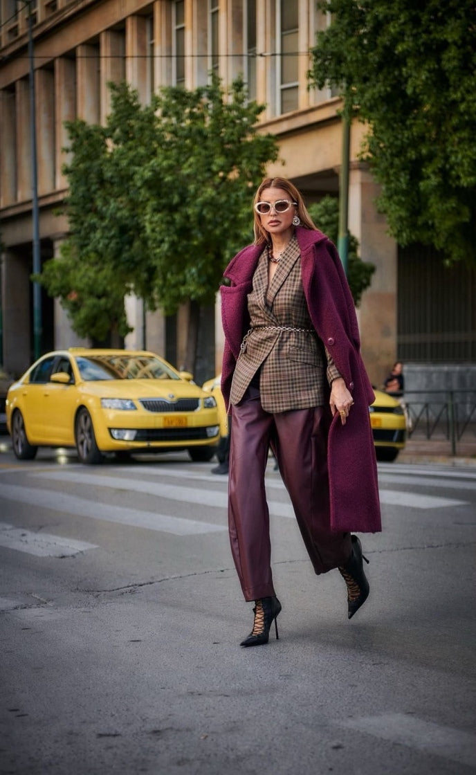 JESSIE TEDDY COAT BORDEAUX - Vesta Donna